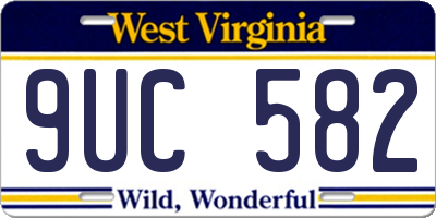 WV license plate 9UC582