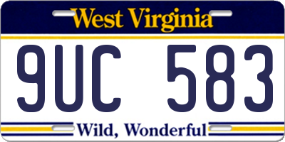 WV license plate 9UC583