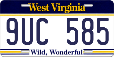 WV license plate 9UC585