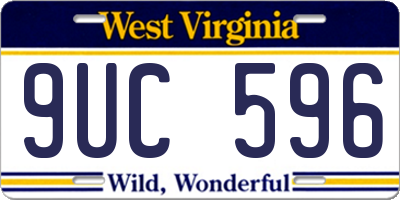 WV license plate 9UC596