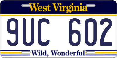WV license plate 9UC602