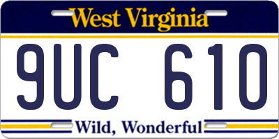 WV license plate 9UC610