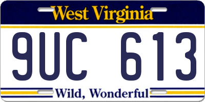WV license plate 9UC613