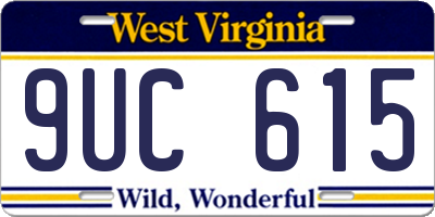 WV license plate 9UC615