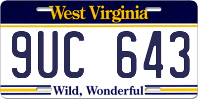 WV license plate 9UC643