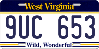 WV license plate 9UC653