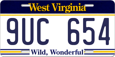 WV license plate 9UC654