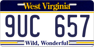 WV license plate 9UC657