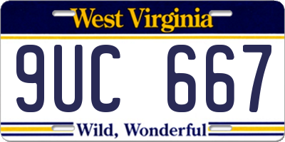 WV license plate 9UC667