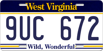 WV license plate 9UC672