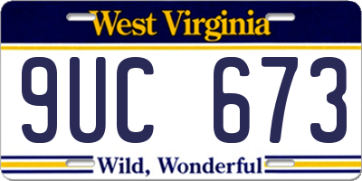 WV license plate 9UC673