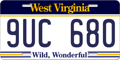 WV license plate 9UC680