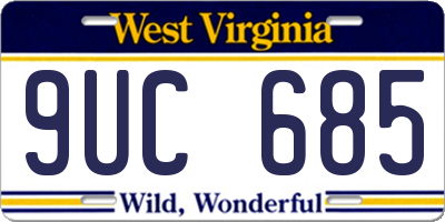 WV license plate 9UC685
