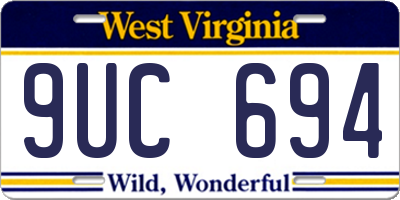 WV license plate 9UC694