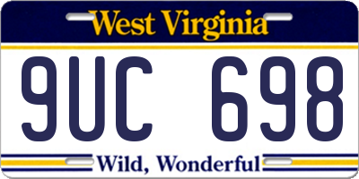 WV license plate 9UC698