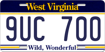 WV license plate 9UC700