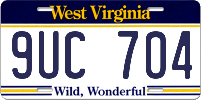 WV license plate 9UC704