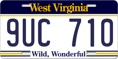 WV license plate 9UC710