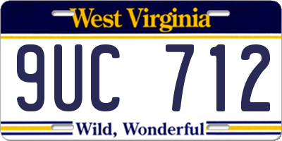 WV license plate 9UC712