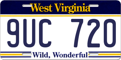 WV license plate 9UC720