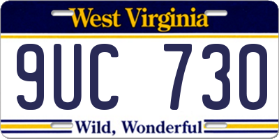 WV license plate 9UC730