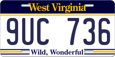 WV license plate 9UC736
