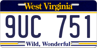 WV license plate 9UC751
