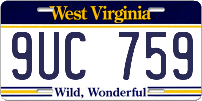 WV license plate 9UC759