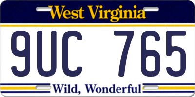 WV license plate 9UC765