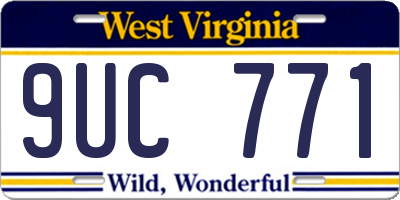 WV license plate 9UC771