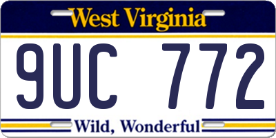 WV license plate 9UC772