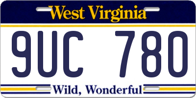WV license plate 9UC780
