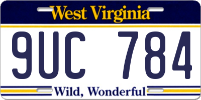 WV license plate 9UC784
