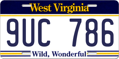 WV license plate 9UC786