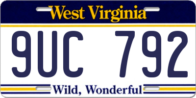 WV license plate 9UC792