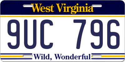 WV license plate 9UC796