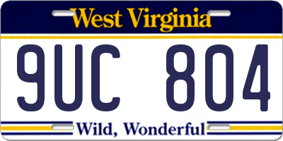 WV license plate 9UC804