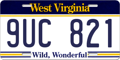 WV license plate 9UC821