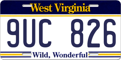 WV license plate 9UC826