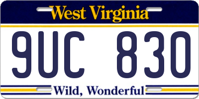 WV license plate 9UC830