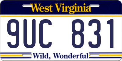 WV license plate 9UC831