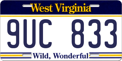 WV license plate 9UC833