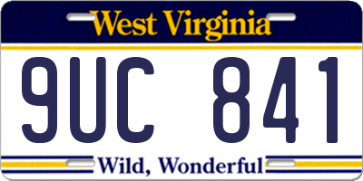 WV license plate 9UC841