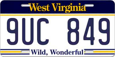 WV license plate 9UC849
