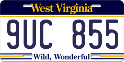 WV license plate 9UC855