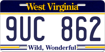 WV license plate 9UC862