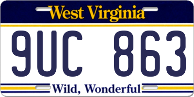 WV license plate 9UC863