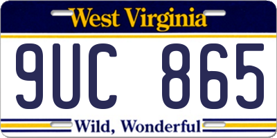 WV license plate 9UC865