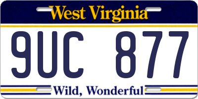 WV license plate 9UC877