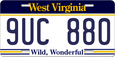 WV license plate 9UC880